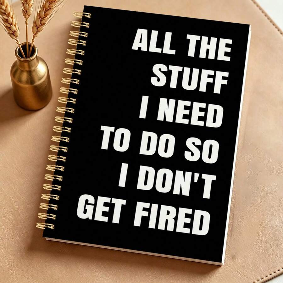 1pc Funny Office Notebook, Inspirational Quotes Journal, Suitable For Colleagues, Employees, Office, Gift For Boss, To-Do List Notebook, 5.5" X 8.3", School Supplies, Back To School - Style B - View 1
