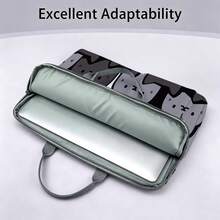 Túi đựng laptop/túi lưu trữ in họa tiết mèo dễ thương cho nữ - làm từ vải mềm, tương thích với nhiều loại laptop và máy tính bảng; trang bị túi khóa kéo bên ngoài và tay cầm cố định, dung tích lưu trữ lớn, cân bằng giữa bảo vệ và tính di động, phù hợp cho công việc, học tập và du lịch, thiết yếu cho việc đi lại hàng ngày - màu đen - Xem 5