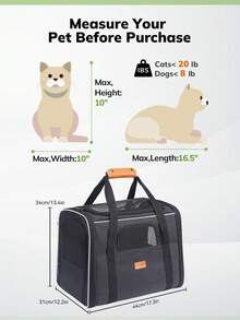 TOUCHBeauty Portable Cat Travel Pet Carrier Bag, Breathable Mesh Soft Pet Carrying Bag, Suitable For Cats And Small Dogs For Vet Visits And Road Trips - Multicolor - View 4