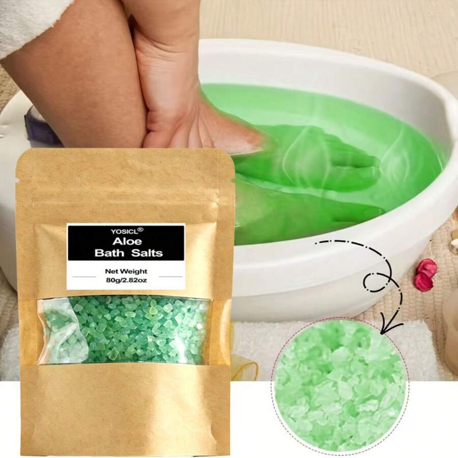 1/2/3 Packs Aloe Vera Foot Bath Salt - Sea Salt For Deep Cleansing, Moisturizing Heels - Relaxing Soak For Dry Feet, Post-Exercise & Bedtime Routine - Foot Soak Bath, Foot Care - Various Style - View 1