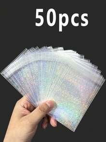 150/50/20/10pcs Anti-Oxidation Jewelry Bags, Disposable OPP Bags, Transparent Jewelry Display Bags, Laser Holographic Jewelry Bags, Suitable For Earrings, Rings And Star Cards - Multicolor - View 30