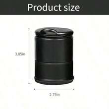 2pcs Car Compartment Design Center Console Ashtray, Solid Color Round Plastic Ashtray, One-Hand Open/Close Trash Can, Portable Home And Car Dual-Use Accessory, Back To School Supplies, Lightweight And Portable - Multicolor - View 4