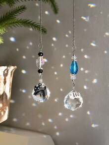 1/2pcs Cat & Fish Transparent Crystal Prism Ball Rainbow Maker Window Hanging Decor/Light Catcher, Perfect For Indoor And Outdoor Decoration - Crystal Pendant - View 3