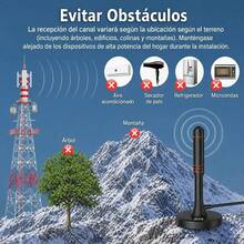 [Antena inalámbrica para televisión de alta definición]MTK Antena de TV Interior Digital con Base Magnética y Cable de 3M - Recepción 360° para Smart TV, Compatible con 4K Full HD, Fácil Instalación NCKI - Por defecto - Ver 8