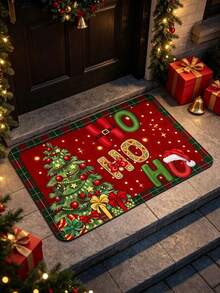 1 buah Keset Pintu Persegi Motif Pohon Natal Merah, Keset Pintu, Karpet Kecil, Keset Selamat Datang, Karpet, Alas Lantai, Keset Pintu Luar Ruangan, Karpet Dapur, Dekorasi Rumah, Keset Pintu Depan, Karpet Area, Alas Luar Ruangan, Dekorasi Rumah, Karpet Area, Karpet Taman, Karpet yang Dapat Dicuci - Beraneka warna - View 3