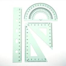 Multifunctional Geometric Ruler Set, Protractor, Triangle Ruler, Straight Ruler, Manual Measuring And Drawing Tools With Storage Box, 4 Colors Available: Pink, Mint Green, Light Blue, Taro Purple, For School, Woodworking, DIY - Multicolor - View 14