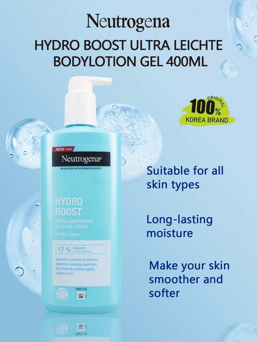 Neutrogena HYDRO BOOST 身體保濕凝膠霜,玻尿酸身體保濕乳,輕盈凝膠霜,快速吸收不油膩,深層補水適用於乾燥敏感肌,400ml - 400毫升 - 查看 1