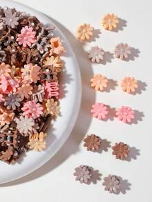 100/200pcs Jepit Rambut Mini Kecil Motif Bunga Daisy Warna Cokelat untuk Anak Perempuan, Aksesori Rambut Sederhana dan Serbaguna, Jepit Rambut Poni, Cocok untuk Pakaian Liburan dan Penggunaan Sehari-hari - MultiWarna - View 6