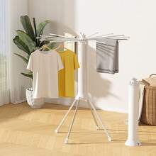 360° Rotatable Folding Clothes Drying Rack, Octopus Floor Standing Laundry Hanger, Space Saving Multifunctional Clothes Airer, Portable Windproof Garment Drying Stand For Balcony Bedroom Indoor Home Laundry Use - View 5