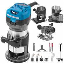 Frantools Défonceuse multifonction pour bois, défonceuse, fraiseuse de bordure, 710W de précision avec 4 bases - Avec 4 bases - Voir 9