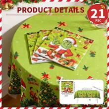 The Grinch Greenwich Green Greentown Theme Christmas Decoration Party Supplies Set - Tissue, Plate, Green Greentown Theme Party Set - Tableware - Multicolor - View 10