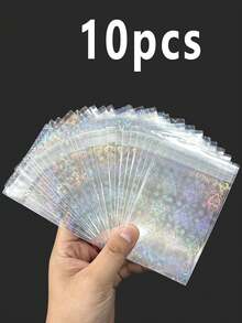 150/50/20/10pcs Anti-Oxidation Jewelry Bags, Disposable OPP Bags, Transparent Jewelry Display Bags, Laser Holographic Jewelry Bags, Suitable For Earrings, Rings And Star Cards - Multicolor - View 14