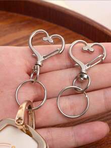 20/40/80pcs/Set Heart-Shaped Rotating Hook With Key Ring - (10pcs Key Chain + 10pcs Key Ring) Key Chain Making Accessories, Jewelry Making Accessories, DIY Handmade Heart-Shaped Rotating Hook With Key Ring (Heart Key Chain + Key Ring) - Multi-color - View 9