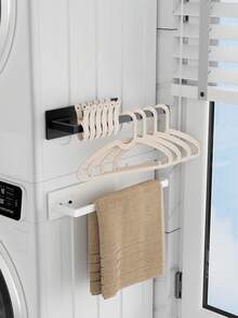 Wall Mount Double Toilet Paper Holder,Adhesive No‑Drill Bathroom Tissue Dispenser,Heavy‑Duty Metal Dual Roll Toilet Paper Storage Rack For Bathroom Organization,Rustproof Bathroom Hardware, Restroom Paper Roll Organizer - Multicolor - View 6