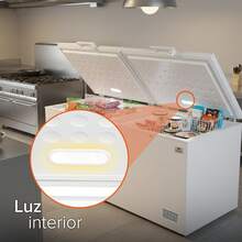 White-Westinghouse Congelador Horizontal 25 Pies 708 Litros  Control Dual de Temperatura Luz Interior Cerradura con Llave  Alta Capacidad Modelo WWCCF25708LHWDD - Blanco - Ver 6