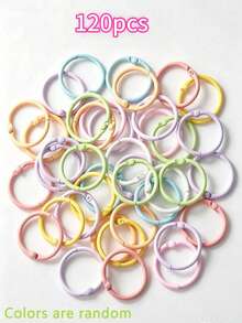 Macaron Light Color Metal O-Shaped Snap Ring, Spring Key Ring, Reusable Bag Hook; Suitable For Bag Charms, Handmade Jewelry, Card Storage - Multicolor - View 12