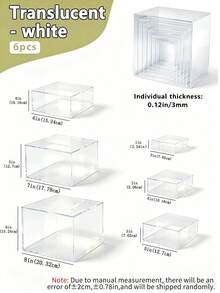 6/3 Pcs Acrylic Display Riser Set, Square White Pedestal Bases In Different Sizes, Stackable Cake And Dessert Display Stands For Food, Cupcakes, Jewelry And Decorative Items, For Party, Wedding, Home Decor And Tabletop Presentation - Multicolor - View 14