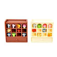Miniature Realistic Drawer Cabinet DIY Dollhouse Miniature Food & Drink Cup Rack Display Case Dollhouse Scene Decor Holiday Gift DIY Landscape Decoration Accessory - Multicolor - View 7