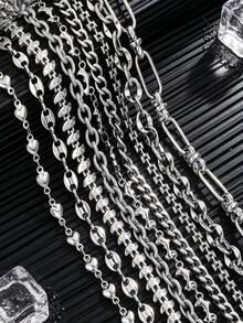 1m Stainless Steel Hip-Hop Spiral Heart-Shaped Chain Necklace And Bracelet DIY Jewelry Making Kit - Chain - View 6