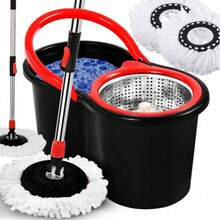 360 Turbo roterande mopp med hink och 2 mikrofiber-golvmoppar - A - Visa 5
