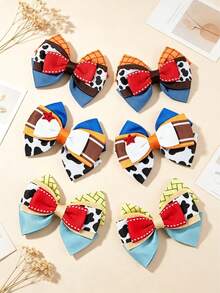 2pcs Children's Fabric Cow Print Hair Clips, Suitable For Daily Wear, Gift And Matching - Multicolor - View 3