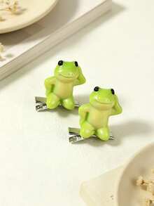 2pcs Cute Cartoon Frog Hair Clips, Funny Hair Accessories, Suitable For Daily Use, Gift Choice - Multicolor - View 14