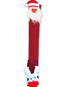 1pc Red Christmas Refrigerator Handle Cover, Santa Claus, Reindeer And Snowflake Pattern, Soft Elastic Removable, Stain-Resistant And Scratch-Resistant, Protects Refrigerator, Dishwasher, Microwave, Oven And Other Appliance Handles, Also Suitable For Christmas Kitchen Decoration - Multicolor - View 12
