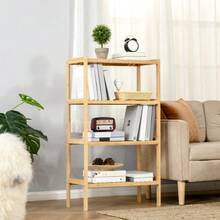 4-Tier Bamboo Bookshelf 62x33x112cm For Office Storage Kitchen Natural - Natural Color - View 2