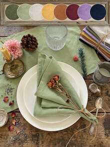 2/6/12pcs Spring/Summer Lightweight Solid Color Absorbent Cloth Napkins, Washable And Reusable, Suitable For Restaurant, Kitchen, Wedding, Banquet Decoration, Daily Home Decor - Multicolor - View 2
