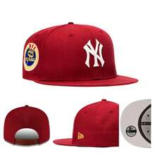 New Era 9FIFTY Adjustable Flat Brim Baseball Cap, Unisex Fashion Hat 72019 - Red - View 5