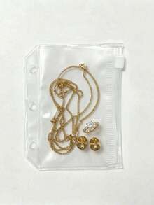 Jewelry Storage Pouch Set,Clear Zipper Pouch With Fish‑Bone Shape Holder & Key Ring,Portable Travel Earring Necklace Ring Organizer,Multifunctional Jewelry Storage Bagmultifunctional Storage Bag,Accessory Storage,Gifts For Girls,Bridesmaids,Friends - Multicolor - View 10