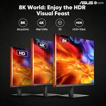 ASUS HDMI To HDMI Data Cable, HDTV Cable Supporting 8K@60Hz And 4K@120Hz And 2K@240Hz, Used For Video Transmission, Screen Expansion, Can Be Connected To PCs, Laptops And TVs, With High-Definition Picture Quality Without Lag, Plug-And-Play - View 8