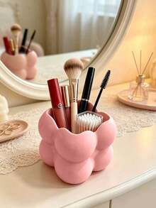 3D Printed Cloud Bubble Pen Holder, Ins Cream Style Round 3D Design, Large Capacity Storage For Makeup Brushes And Stationery, Macaron Multi-Color Options, Desktop Vanity Organizer And Decorative Ornament - Multicolor - View 2