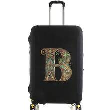 Elastic Luggage Cover, Vintage Glamorous Letter Print Luggage Protective Cover, Stretchable Dustproof Scratch-Resistant Reusable Travel Cover, Suitable For 18-32 Inch Luggage - Black - View 99