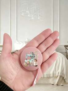 Extendable Soft Measuring Tape, Mini Portable Soft Measuring Tape, Double-Sided Centimeter And Inch Scale, Measuring Length 150 Cm/60 Inch, Printed With A Bow Sewing Machine Pattern, Suitable For Sewing, Cutting, DIY Crafts, And 3D Measurement. - A - View 6