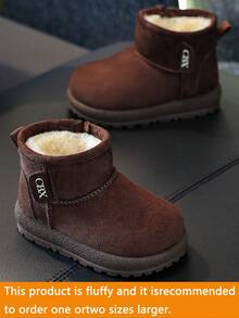 Children's Winter Snow Boots Thickened Boys Girls Fashion Boots Thermal Lined Warm Ankle Boots - Brown - View 4