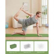 Good Nite Tapete de gimnasia, yoga, fitness, antideslizante, para entrenamiento, deporte, turn, pilates, con correa, 183 x 61 x 0,6 cm - Verde/Negro - Ver 5