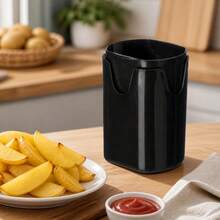 Manual Potato And Vegetable Slicer, Black, PP Plastic And 301 Stainless Steel French Fry Cutter For Kitchen, Dimensions 8 X 9.5 X 13.7 Cm - Black - View 5