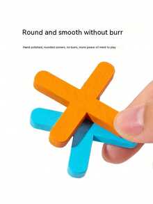 1 buah Mainan Catur Kayu Permainan Puzzle XO Interaksi Bermain Ganda Merekomendasikan Catur Meja Tradisional Hadiah Natal, Halloween, Thanksgiving - MultiWarna - View 7