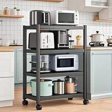 4-Tier Microwave Oven Rack Kitchen Microwave Stand With Wheels - View 5