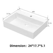 Bathroom Vanity Suites - FH1197 Square Ceramic Above Counter Basin 610*450*130mm - View 2