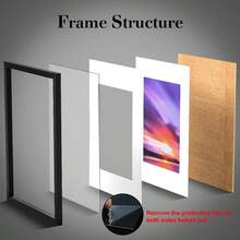 wyewye Confezione da 3 cornici in legno A4 con supporto, da tavolo o da appendere alla parete, cornice A4 nera con supporto A5, cornice per documenti con finestra in plexiglass, colore nero - Nero - Visualizzare 11