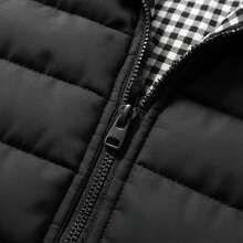 1pc Men's Autumn/Winter Sleeveless Jacket, Quilted Lightweight Stand Collar Vest, Warm Padded Coat - Black - View 3
