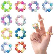 Colorful Beaded Finger Massage Ring, Textured Roller Hand Accessory, Suitable For Finger Exercise, Daily Relaxation, Office Break, Workplace, Travel And Home Use, Spring-Loaded Design, Ideal Gift For Hand Massage - Multicolor - View 3