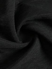 Women Fall Black Deep V Long Sleeve Midi Dress, Ruched Bust High Waist Flared Swing Elegant Slim Fit Long Dress - Black - View 5