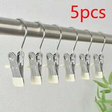 1/5/10/20pcs Heavy Duty Stainless Steel Clothes Pegs With Hooks, Non-Slip Multi-Functional Pants Skirt Drying Clips, Space-Saving Bedroom Dorm Home Closet Storage Clips - Multicolor - View 22