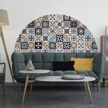 WALPLUS Tile Stickers Vitorchiano Mediterranean PVC 15 X 15 Cm 48 Pieces Blue Brown Multicolour Kitchen Bathroom Decor - one-size - View 4