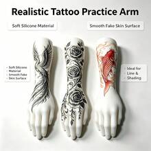 KVM 1PC Silicone Tattoo Practice Arm,Lifelike Fake Skin Tattoo Training Model, Soft &Silicone Tattoo Practice Skin, For Linework & Gradient Shading Practice,Holiday Gift For Beginner & Professional Tattoo Artists,Halloween, Tattoo Supplies - View 8