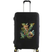 Elastic Luggage Cover, Jungle Tiger Letter Print Luggage Protective Cover, Stretchable Dust-Proof Scratch-Resistant Reusable Travel Cover, Suitable For 18-32 Inch Luggage - Black - View 81