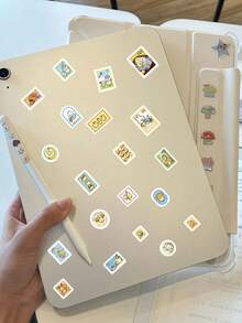 8pcs Vintage Cartoon Animal Postage Stamp Stickers, Cute Mini Duck Bear Rabbit Shiba Inu Vinyl Waterproof Stickers, Aesthetic Planner Stickers, Suitable For Journals Envelopes Water Bottles Laptops Phone Cases, Cute Student Stationery Sticker Pack, Suitable For Children Teenagers Girls - Multicolor - View 6